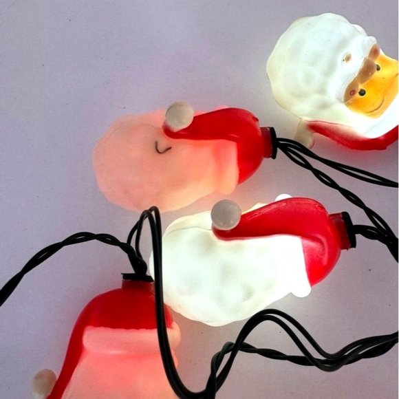 Gemmy Blow Mold Christmas Santa String Light Set Battery Operated Set of 10 - Picture 5 of 11
